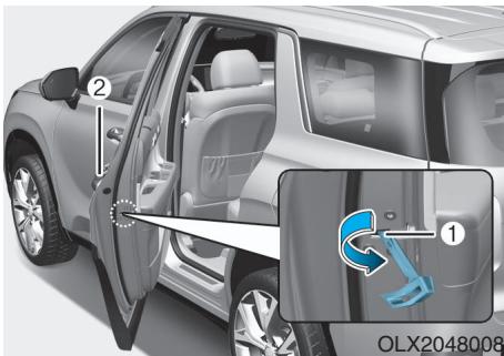 HYUNDAI Palisade (2018-2022) - Déverrouillage automatique – On key out [En retardant la clé] (si le vehicule est équipé d'une télécommande) - 1