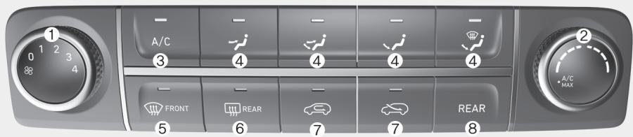 HYUNDAI Palisade (2018-2022) - SYSTEME DE CONTROLLE DE LA TEMPERATURE MANUEL (SI ÉQUIPÉ) - 1
