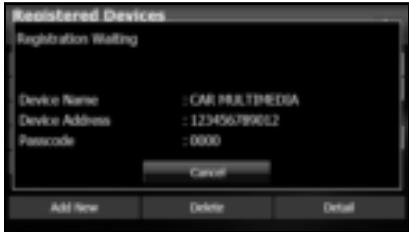 SUBARU Legacy et Outback 2014 Système de navigation - Utilisez le téléphone cellulaire pour saisir le code (clé d'appariement) de l'appareil. - 1