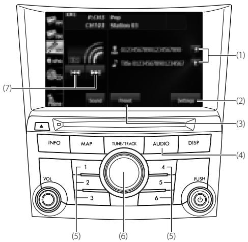 SUBARU Legacy et Outback 2014 Système de navigation - Utilisation de la radio XM - 1