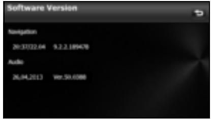 SUBARU Legacy et Outback 2014 Système de navigation - Appuyez sur la touche tactile Software Version (Version du logiciel). - 2
