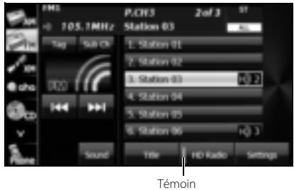 SUBARU Legacy et Outback 2014 Système de navigation - Appuyez sur la touche tactile HD Radio (Radio HD). - 1