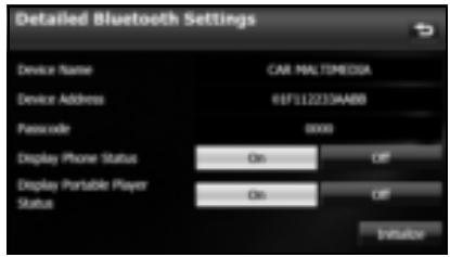 SUBARU Legacy et Outback 2014 Système de navigation - Appuyez sur la touche tactile Detailed Bluetooth Settings (Options BT détaillées). - 2