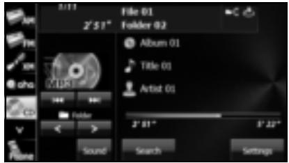 SUBARU Legacy et Outback 2014 Système de navigation - Appuyez sur la touche tactile Settings (Options). - 1
