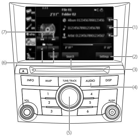 SUBARU Legacy et Outback 2014 Système de navigation - Utilisation du lecteur MP3/WMA - 1