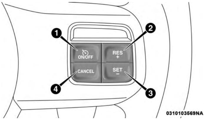 JEEP Compass (2017) - CONTRÔLE ÉLECTRONIQUE DE VITESSE - SELON L'ÉQUIPEMENT - 1