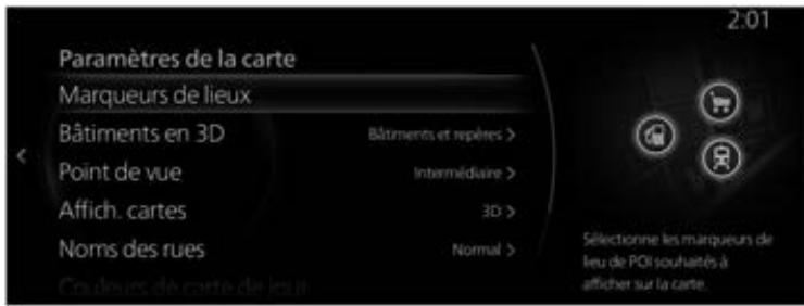 MAZDA CX-30 (2019) Système de navigation - Paramètres de la carte - 2