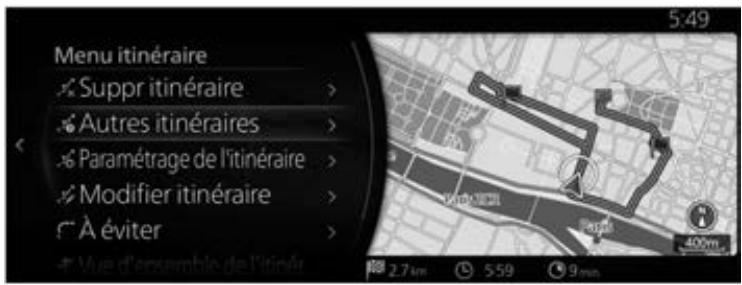 MAZDA CX-30 (2019) Système de navigation - Vérifier des itinéaires alternatifs au moment de la planification de l'itinéaire - 4
