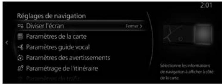 MAZDA CX-30 (2019) Système de navigation - Menu des Reglages - 2