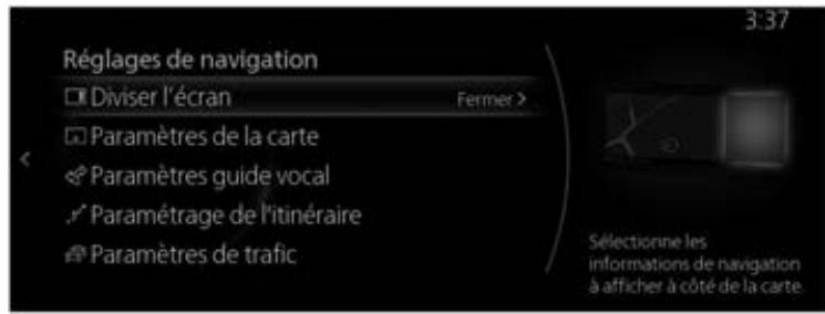 MAZDA CX-30 (2019) Système de navigation - Menu des Reglages - 1