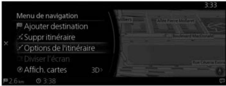 MAZDA CX-30 (2019) Système de navigation - Vérifier des itinéaires alternatifs au moment de la planification de l'itinéaire - 1