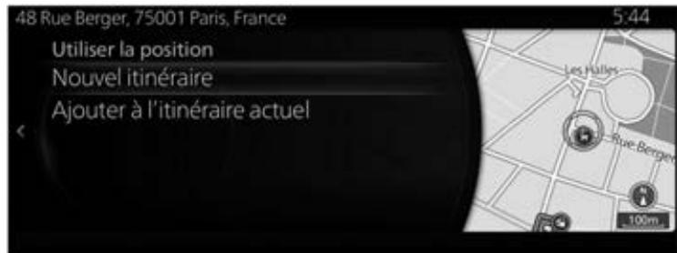 MAZDA CX-30 (2019) Système de navigation - Sélectionner une nouvelle destination en ayant déjà un itinétaire : Nouvel itinétaire, étape ou destination finale - 2