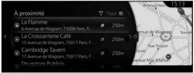 MAZDA CX-30 (2019) Système de navigation - Recherche d'informations sur les établissements situés à proximité pour faire passer votre temps d'attente pendant la recharge - 6