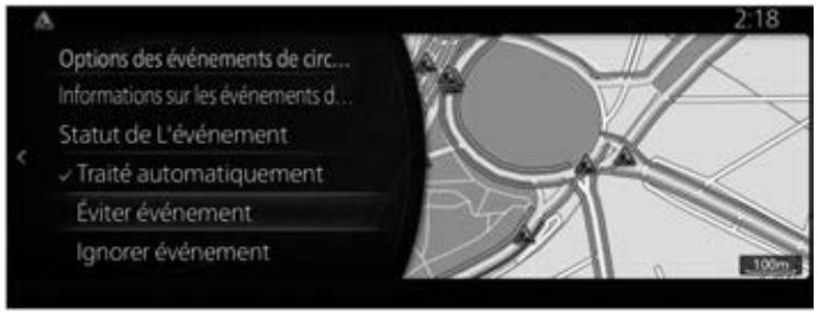 MAZDA CX-30 (2019) Système de navigation - (Lors de la vérification des détails sur les événements concernant la circulation depuis l'écran Liste Événements de circulation) - 7