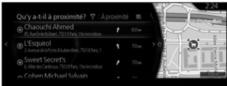 MAZDA CX-30 (2019) Système de navigation - Recherche d'informations sur les établissements situés à proximité pour faire passer votre temps d'attente pendant la recharge - 5