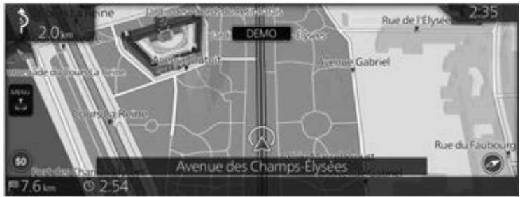 MAZDA CX-30 (2019) Système de navigation - Comment sélectionner une destination dans les résultats de recherche et démarrer uneexecutionde la démo - 3