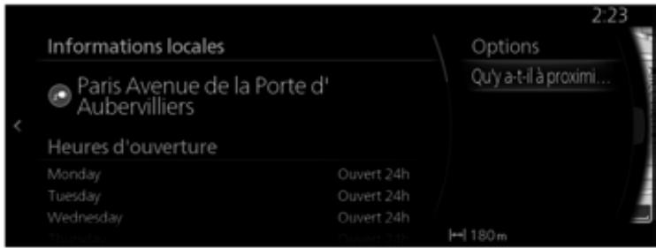 MAZDA CX-30 (2019) Système de navigation - Recherche d'informations sur les établissements situés à proximité pour faire passer votre temps d'attente pendant la recharge - 3