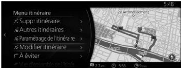 MAZDA CX-30 (2019) Système de navigation - Modifier la liste des destinations (Modifier itinéraire) - 2
