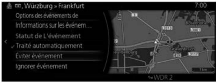 MAZDA CX-30 (2019) Système de navigation - (Lors de la vérification des détails sur les événements concernant la circulation depuis l'écran Liste Événements de circulation) - 6