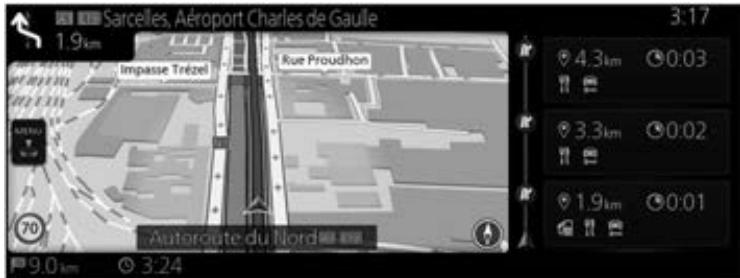 MAZDA CX-30 (2019) Système de navigation - Informations sur la sortie d'autoroute - 1