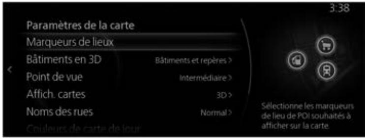 MAZDA CX-30 (2019) Système de navigation - Paramètres de la carte - 1