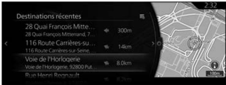 MAZDA CX-30 (2019) Système de navigation - Comment sélectionner une destination dans les résultats de recherche et démarrer uneexecutionde la démo - 1