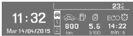 DS Automobiles DS3 Phase 3 (2016-2019) - Écran monochrome C - 1