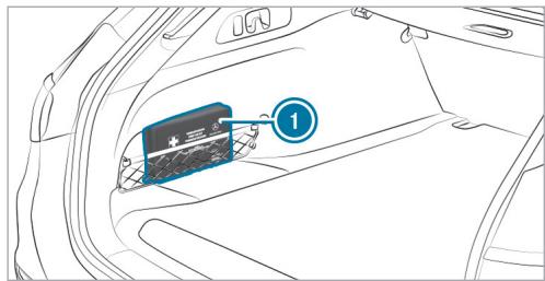 Mercedes-Benz Classe E Break (2023) - Vue d'ensemble de la trousse de secours - 1