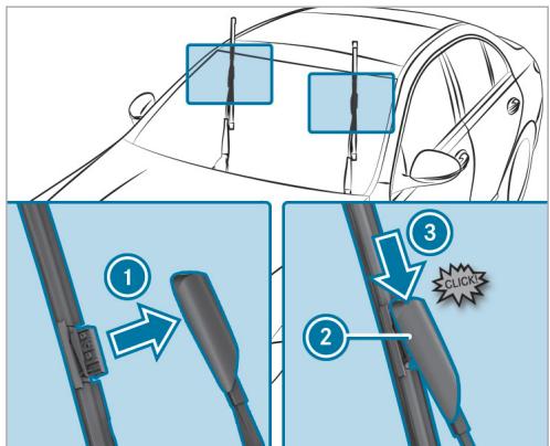 Mercedes-Benz Classe E Break (2023) - Pose des balais d'essuie-glace (variante 2) - 1
