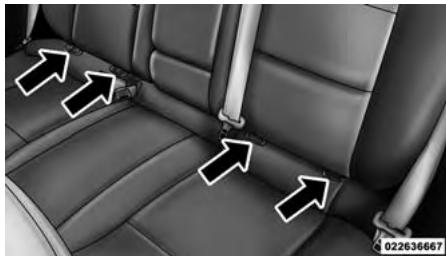 JEEP Grand Cherokee WK2 Phase 2 (2013-2017) - Emplacement des ancrages de système LATCH - 2