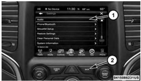 JEEP Grand Cherokee WK2 Phase 2 (2013-2017) - RÉGLAGES DU SYSTÈME UCONNECT - 2