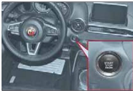Abarth 124 Spider (2015-2019) - POSITIONS DU BOUTON DE DEMARRAGE - 1