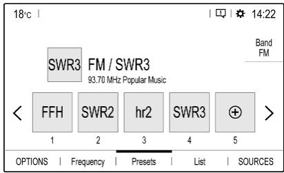 Vauxhall Mokka B (2020-2024) Infotainment System - Storing favourite stations - 1