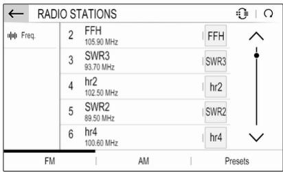 Vauxhall Mokka B (2020-2024) Infotainment System - Storing the currently active station - 1