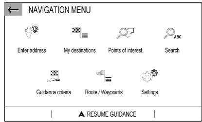 Vauxhall Mokka B (2020-2024) Infotainment System - Navigation menu - 1