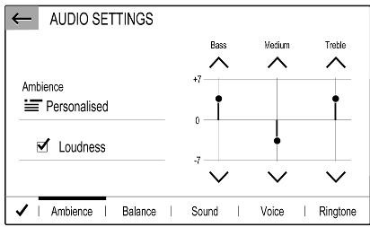 Vauxhall Mokka B (2020-2024) Infotainment System - Tone settings - 1