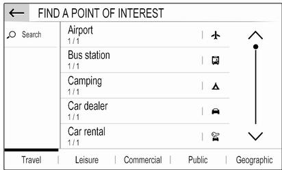 Vauxhall Mokka B (2020-2024) Infotainment System - Searching for POIs via categories - 1