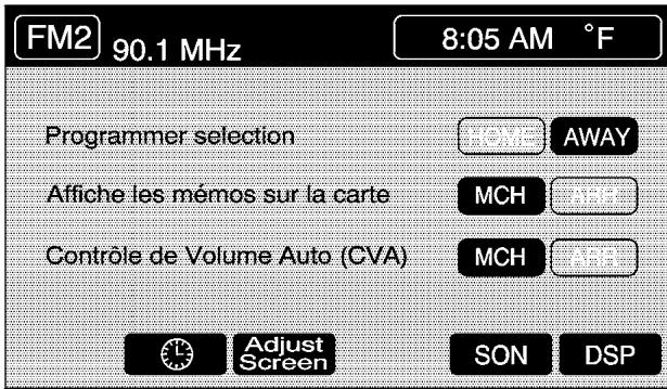 CADILLAC XLR (2006) - Main Audio Menu (menu audio principal) - 2