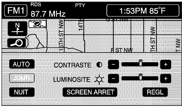 CADILLAC XLR (2006) - Menu de réglage de l'écran - 1