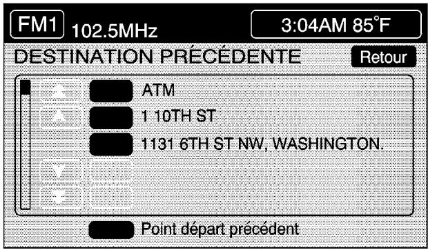 CADILLAC XLR (2006) - Destination précédente - 1