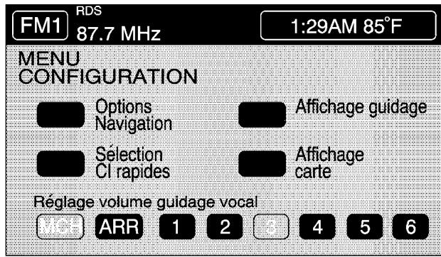 CADILLAC XLRV (2006) - Menu de configuration - 1