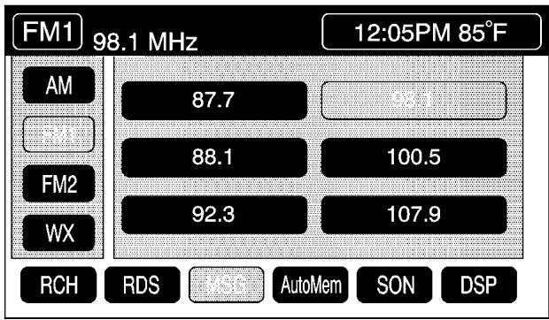 CADILLAC XLRV (2006) - Fonctionnement de la radio - 1