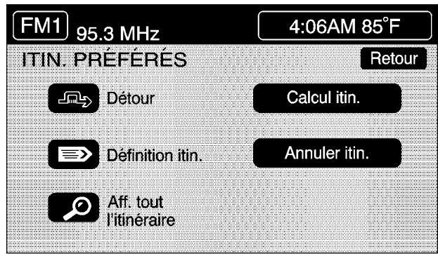 CADILLAC XLRV (2006) - Preférences d'itinéraire - 1