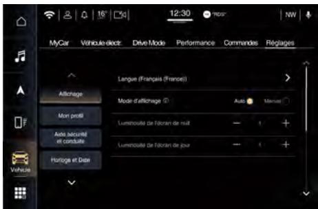 Maserati Grecale (2022) - Modes de réglage d'une fonction - 1