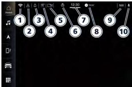 Maserati Grecale (2022) - Barre d'etat principale sur l'écran MIA - 1