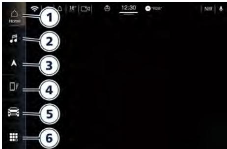 Maserati Grecale (2022) - Barre de catégorie principale sur l'écran MIA - 1