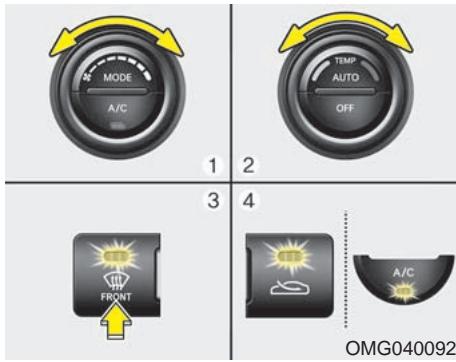 KIA Magentis MG (2005-2010) - Commande manuelle de climatisation - 1