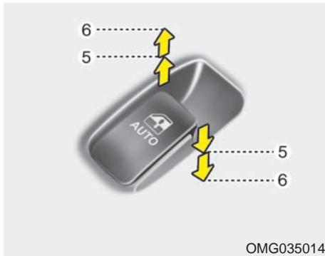 KIA Magentis MG (2005-2010) - Glace à auto-abaissement (si équipée) (glace du conducteur) - 1