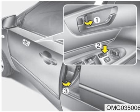 KIA Magentis MG (2005-2010) - Actionner les serrures de porte de l'extérieur du véhicule - 1