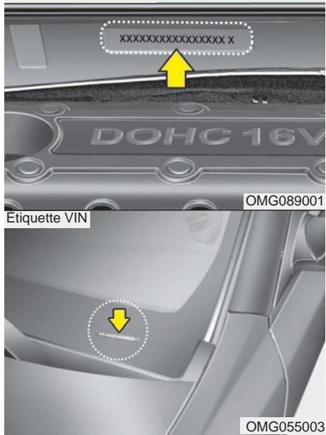 KIA Magentis MG (2005-2010) - NUMERO D'identification du vehicule (NIV) - 1